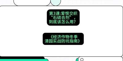 第3节：【核武药剂】爱恨交织的&ldquo;石硫合剂&rdquo;，到底该怎么用？，课程：《经济作物冬季清园&middot;实战防坑指南》#识农AI